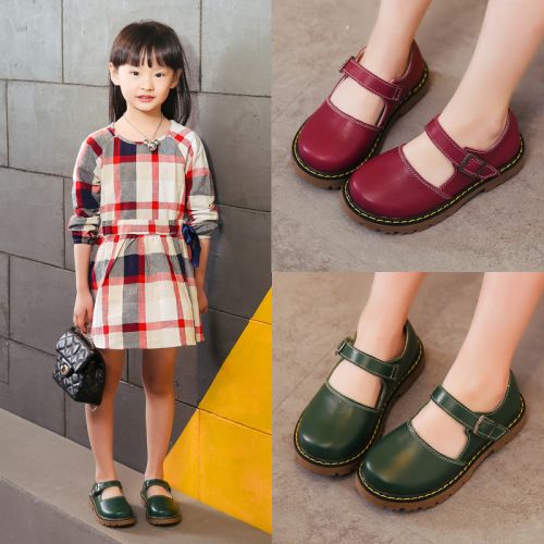 Chaussures enfants en cuir GAMLON ronde pour printemps - semelle caoutchouc Ref 984142