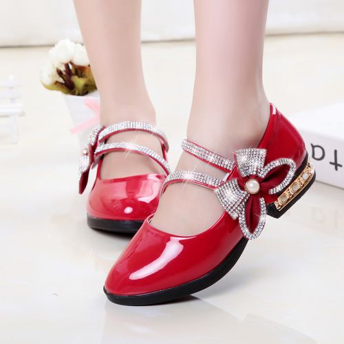 Chaussures enfants en PU LICKRAT ronde avec perles pour printemps - semelle caoutchouc antidérapant Ref 984150