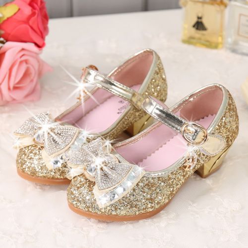 Chaussures enfants en PU ronde avec perles pour printemps - Ref 984166