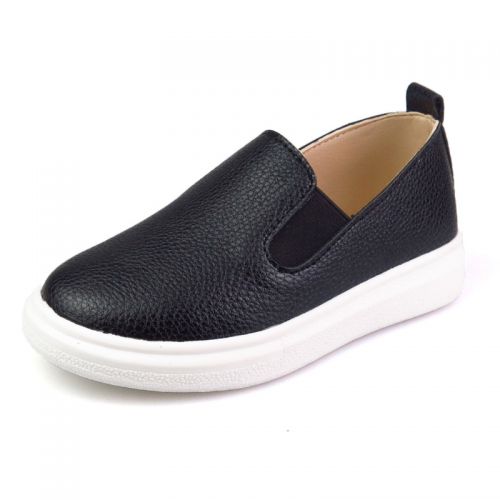 Chaussures enfants en cuir de vache fendu ronde pour printemps - semelle caoutchouc naturel Ref 984177