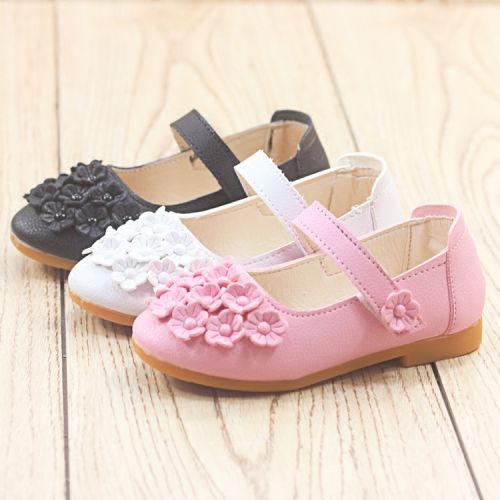 Chaussures enfants en PU ronde coutures cuir pour printemps - Ref 984180