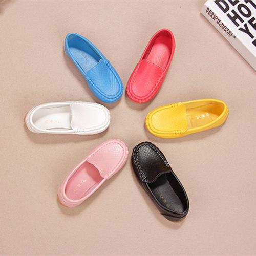 Chaussures enfants en PU ronde coutures cuir pour printemps - Ref 984184