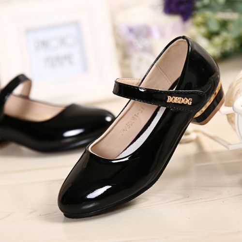 Chaussures enfants en PU BOBDOG ronde coutures cuir pour printemps - semelle caoutchouc Ref 984186