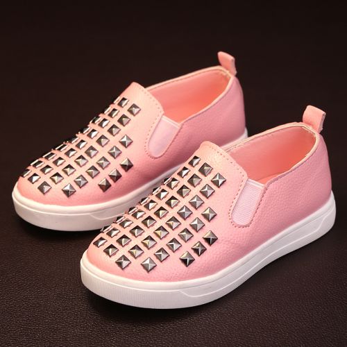 Chaussures enfants en Cuir spatial PACFICGIRLS ronde métal pour printemps - semelle caoutchouc Ref 984187