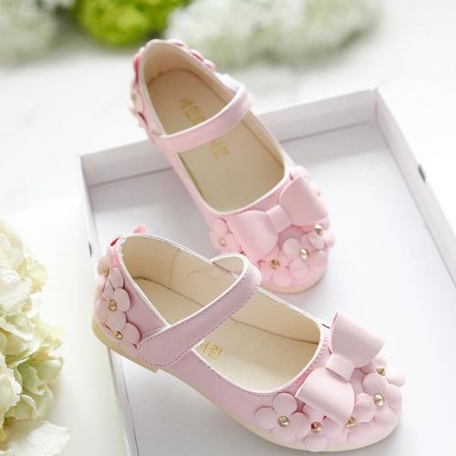 Chaussures enfants en PU ronde brodé pour printemps - semelle caoutchouc Ref 984188