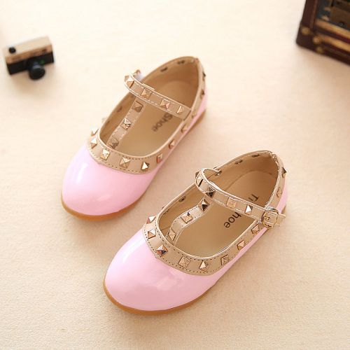 Chaussures enfants en PU pointu rivet pour printemps - Ref 984198