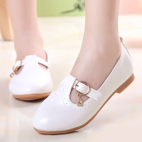Chaussures enfants en cuir synthétique PACFICGIRLS ronde avec perles pour printemps - semelle caoutchouc Ref 984200