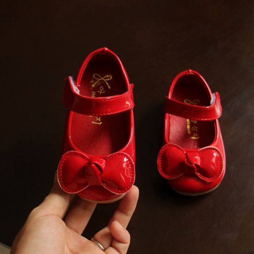 Chaussures enfants en PU ronde coutures cuir pour printemps - Ref 984204