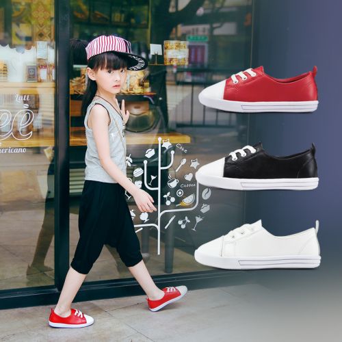 Chaussures enfants en cuir ronde coutures pour été - semelle caoutchouc antidérapant Ref 984212