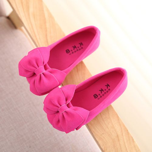 Chaussures enfants en chamois ronde brodé pour printemps - Ref 984226