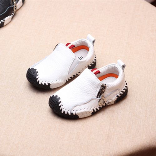 Chaussures enfants en cuir ronde pour printemps - semelle caoutchouc naturel Ref 984239