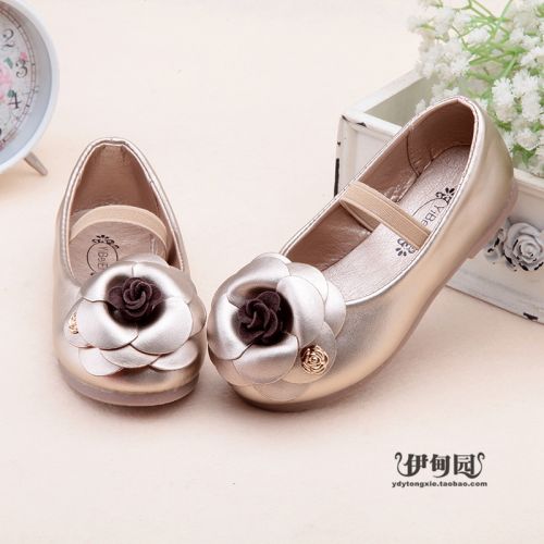 Chaussures enfants en similicuir ronde brodé pour printemps - Ref 984243