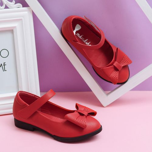 Chaussures enfants en cuir synthétique MKMK ronde coutures pour printemps - semelle TPR Ref 984244