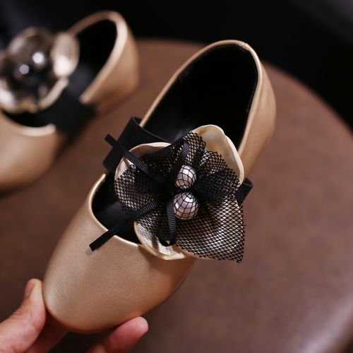 Chaussures enfants en PU ronde brodé pour printemps - semelle caoutchouc Ref 984294