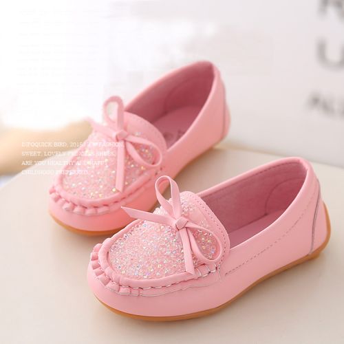 Chaussures enfants en cuir synthétique ronde paillette pour Toute saison - Ref 984310