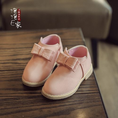 Chaussures enfants en Cuir spatial pointu coutures cuir pour printemps - Ref 984312