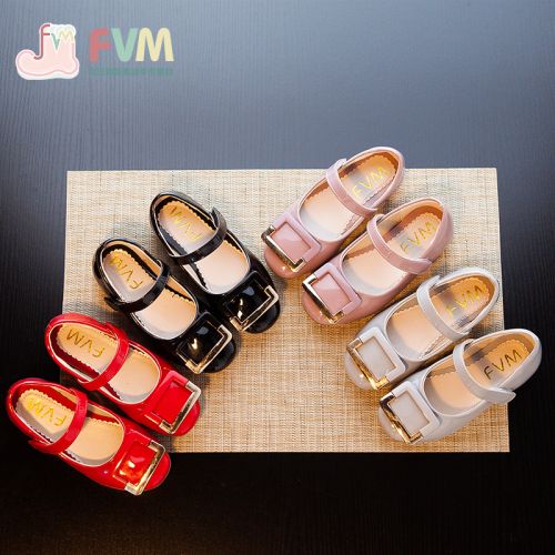Chaussures enfants en PU ronde avec perles pour printemps - semelle caoutchouc Ref 984323