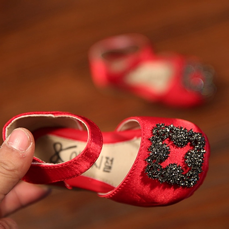 Chaussures enfants ronde avec perles pour printemps - Ref 984332