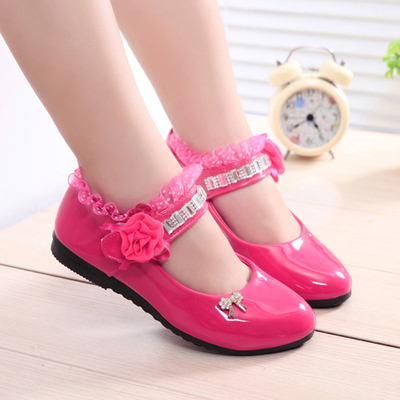 Chaussures enfants en PU ronde avec perles pour Toute saison - semelle caoutchouc Ref 984346
