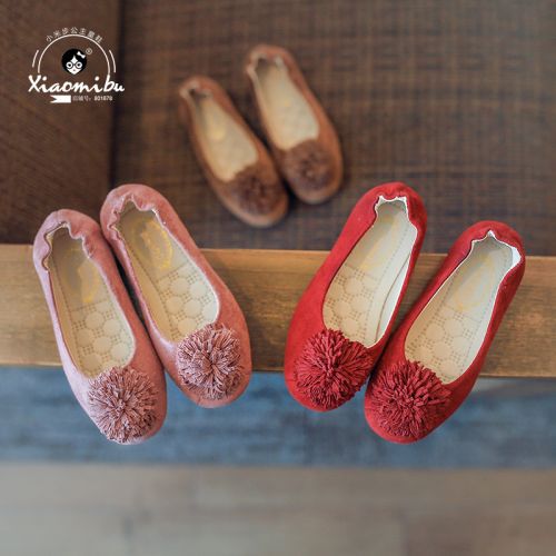 Chaussures enfants en ronde houppe pour printemps - semelle caoutchouc antidérapant Ref 984352