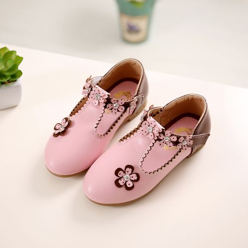 Chaussures enfants en cuir synthétique CONNCHE ronde brodé pour printemps - semelle caoutchouc Ref 984358