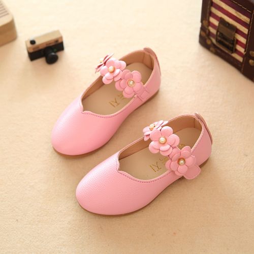 Chaussures enfants en PU ronde coutures cuir pour printemps - Ref 984369