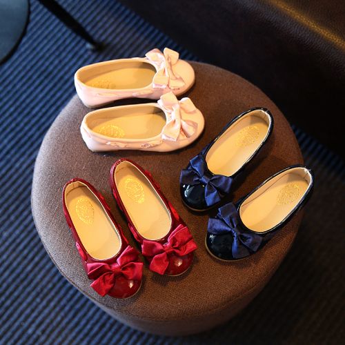 Chaussures enfants en cuir synthétique ronde coutures pour printemps - semelle Ref 984387