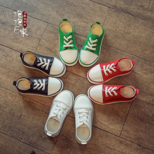 Chaussures enfants en PU ronde coutures cuir pour printemps - semelle caoutchouc Ref 984402