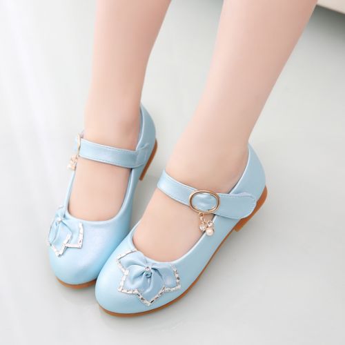 Chaussures enfants en cuir synthétique pointu coutures pour printemps - semelle TPR Ref 984416
