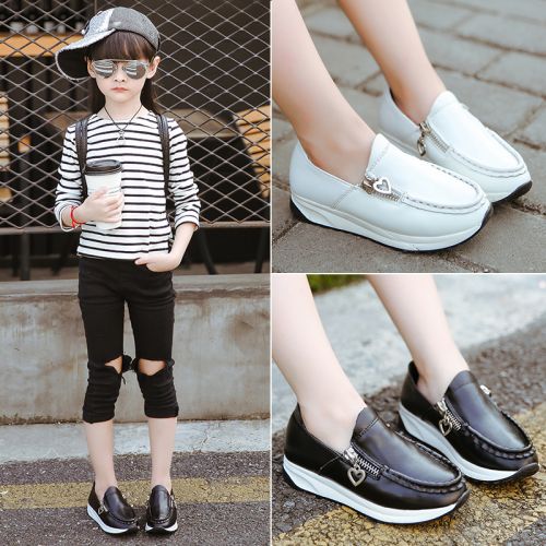 Chaussures enfants en cuir ronde métal pour printemps - semelle Ref 984426