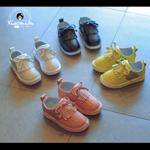 Chaussures enfants en cuir ronde pour printemps - semelle caoutchouc Ref 984436