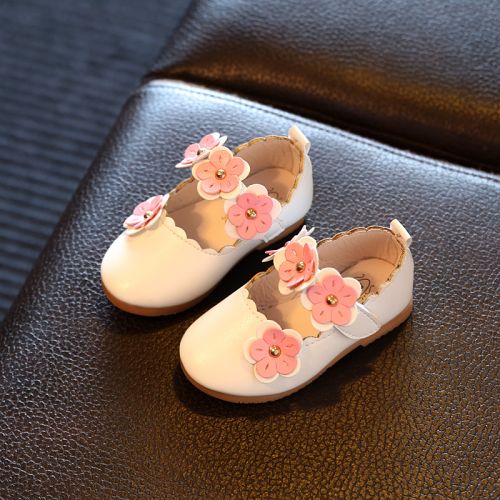 Chaussures enfants en PU ronde coutures cuir pour printemps - semelle caoutchouc Ref 984533
