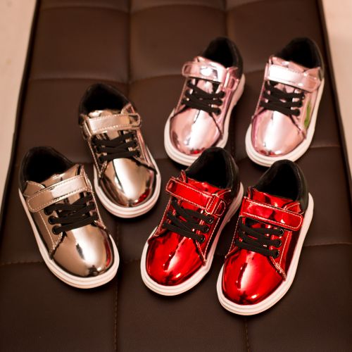 Chaussures enfants en cuir synthétique ronde coutures pour printemps - semelle caoutchouc Ref 984546
