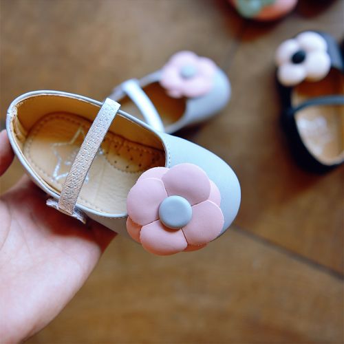 Chaussures enfants en PU ronde brodé pour printemps - semelle caoutchouc naturel Ref 984548