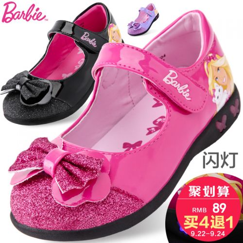 Chaussures enfants en PU BARBIE paillette pour printemps - semelle TPR Ref 984557