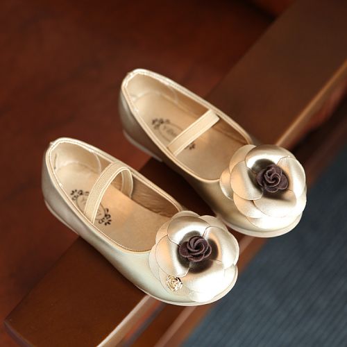 Chaussures enfants en similicuir ronde coutures cuir pour printemps - Ref 984578