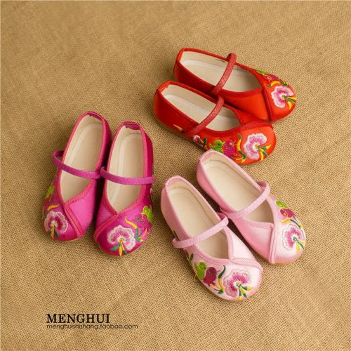Chaussures enfants en tissu satin pour printemps - Ref 1047313
