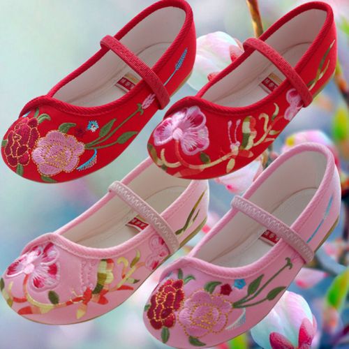 Chaussures enfants en tissu satin pour printemps - Ref 1047832