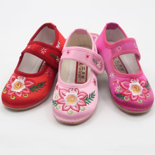 Chaussures enfants en tissu satin pour printemps - Ref 1047957