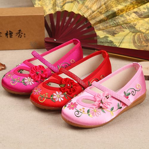 Chaussures enfants en tissu satin pour printemps - Ref 1048323