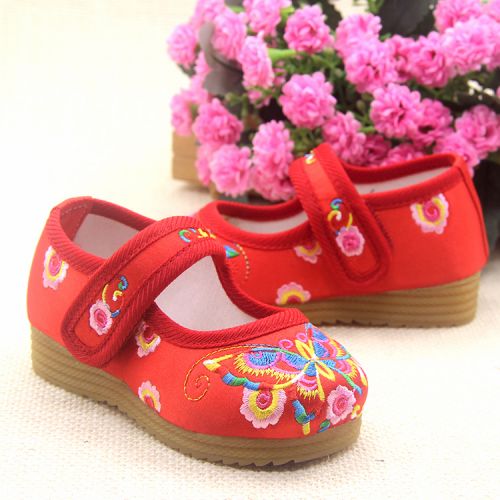 Chaussures enfants en tissu satin pour printemps - Ref 1048328