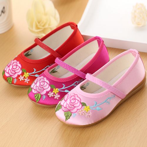 Chaussures enfants en tissu satin pour printemps - Ref 1049610