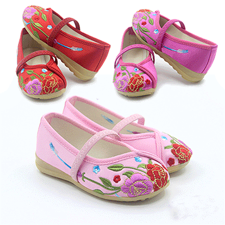 Chaussures enfants en tissu satin pour printemps - Ref 1050074