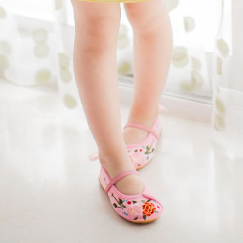Chaussures enfants tissu en satin pour printemps - Ref 1046859