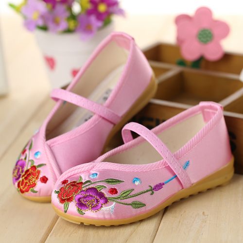 Chaussures enfants tissu en satin pour printemps - Ref 1047161
