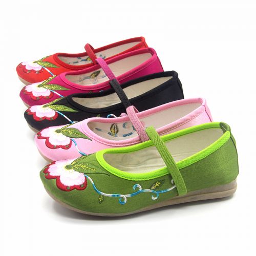 Chaussures enfants tissu en satin pour printemps - Ref 1048168