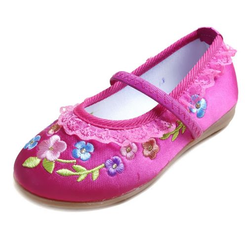 Chaussures enfants tissu en satin pour printemps - Ref 1048934