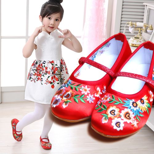 Chaussures enfants tissu en satin pour printemps - Ref 1049274