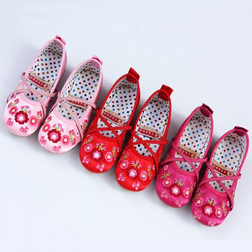 Chaussures enfants tissu en satin pour printemps - Ref 1049556