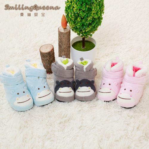 Chaussures hiver enfant en SMILING QUEENA brodé pour - semelle coton Ref 1042862